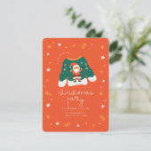サンタクロースのクリスマスパーティーの招待状 招待状 (スタンド正面)