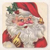 サンタクロースのクリスマスパーティードリンクのセット6 スクエアペーパーコースター (正面)