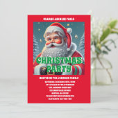 サンタクロースのクリスマスパーティー写真 招待状 (スタンド正面)