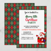 サンタクロースのクリスマスパーティー招待状 招待状 (正面/裏面)