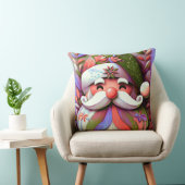 サンタクロースのクリスマスピンクパープルグリーン クッション (椅子)