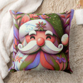 サンタクロースのクリスマスピンクパープルグリーン クッション (ブランケット)