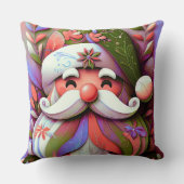 サンタクロースのクリスマスピンクパープルグリーン クッション (裏面)