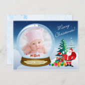 サンタクロースのクリスマスフォトSNOW GLOBEポストカード シーズンポストカード (正面/裏面)