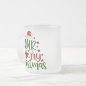 サンタクロースのクリスマスプレゼント フロストグラスマグカップ (正面左)