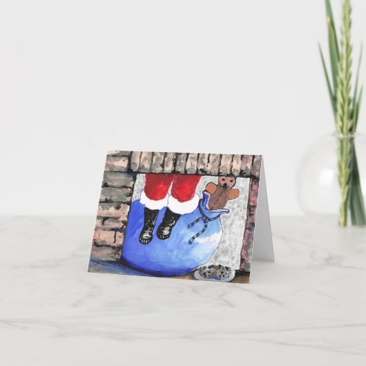 サンタクロースのクリスマスホリディグリーティングカード カード (正面)