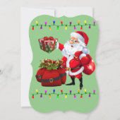 サンタクロースのクリスマスホリデーフラットグリーティングカード カード (裏面)