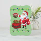 サンタクロースのクリスマスホリデーフラットグリーティングカード カード (スタンド正面)