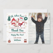 サンタクロースのクリスマスホリデー写真 サンキューカード (正面)