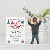 サンタクロースのクリスマスホリデー写真 サンキューカード (スタンド正面)