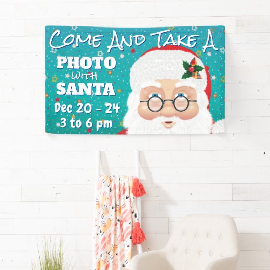 サンタクロースのクリスマスホリデー写真 横断幕 (インサイチュ)