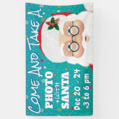 サンタクロースのクリスマスホリデー写真 横断幕 (縦)