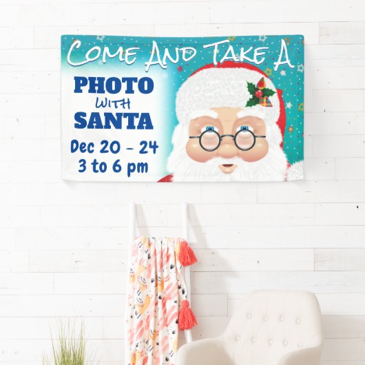 サンタクロースのクリスマスホリデー写真 横断幕 (インサイチュ)
