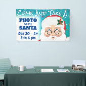 サンタクロースのクリスマスホリデー写真 横断幕 (トレードショー)