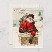 サンタクロースのクリスマスポストカード シーズンポストカード (正面/裏面)