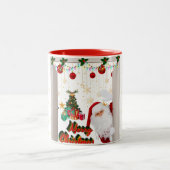 サンタクロースのクリスマスマグ ツートーンマグカップ (中央)