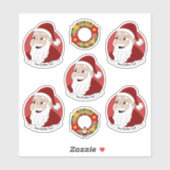 サンタクロースのクリスマスマンガステッカー シール (シート)