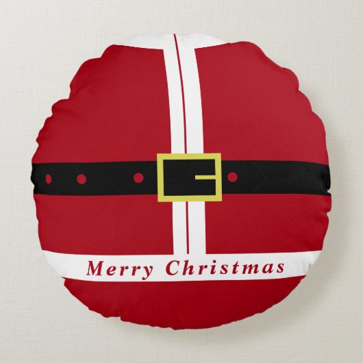 サンタクロースのクリスマスラウンドピロー ラウンドクッション (正面)