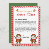サンタクロースのクリスマスレターから シーズンカード (正面/裏面)