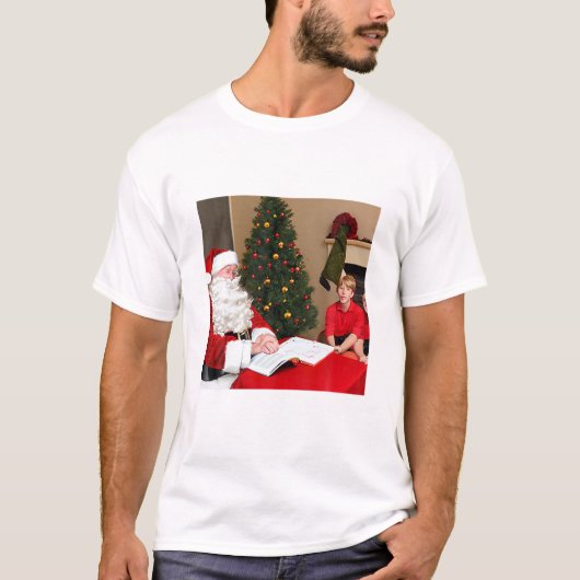 サンタクロースのクリスマス休暇の宿題奇妙な奇数 Tシャツ (正面)