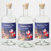 サンタクロースのクリスマス応援少し名前を追加 リキュールボトルラベル (ボトル)