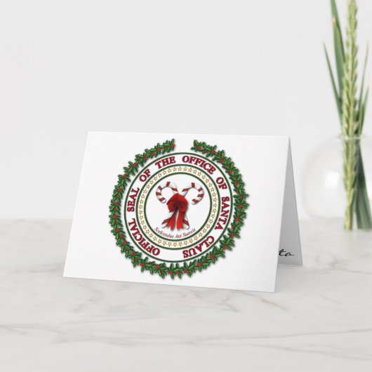 サンタクロースのクリスマス朝のメモ シーズンカード (正面)