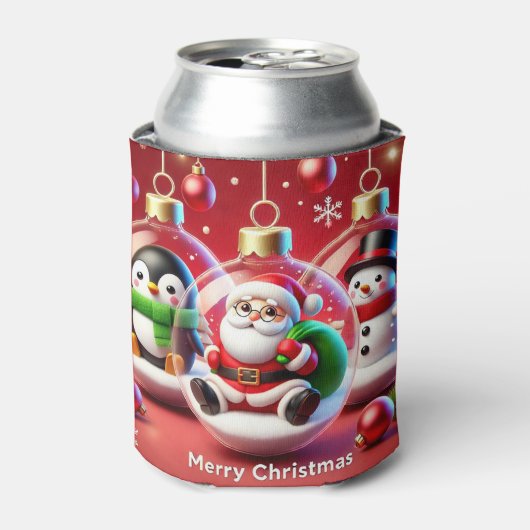 サンタクロースのクリスマス装飾 缶クーラー (缶正面)
