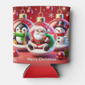 サンタクロースのクリスマス装飾 缶クーラー (正面)