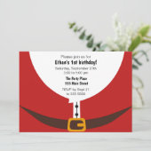 サンタクロースのクリスマス誕生日パーティー招待状 招待状 (スタンド正面)