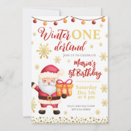 サンタクロースのクリスマス誕生日招待状 招待状