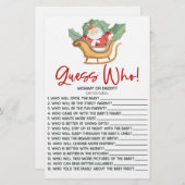 サンタクロースのクリスマス誰が当たる!赤ちゃんシャワーゲーム 便箋 (正面/裏面)