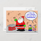 サンタクロースのクリスマス8の小さいトナカイ シーズンポストカード (正面/裏面)