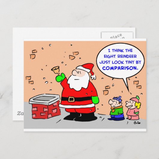 サンタクロースのクリスマス8の小さいトナカイ シーズンポストカード (正面/裏面)