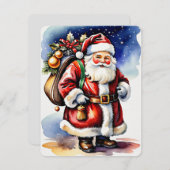 サンタクロースのクリスマス シーズンカード (正面/裏面)