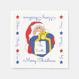 サンタクロースのクリスマス ナプキン スタンダードカクテルナプキン