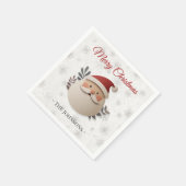 サンタクロースのクリスマス ナプキン – 家族の名前 スタンダードカクテルナプキン (角)