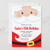 サンタクロースのクリスマス・バースデーパーティー 招待状 (正面)