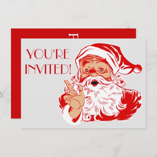 サンタクロースのクリスマス・パーティ2016の招待状 招待状 (正面/裏面)