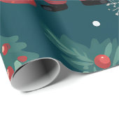 サンタクロースのクリスマス(フェスティバルプレゼントと雪) ラッピングペーパー (ロールコーナー)