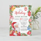 サンタクロースのクリスマス・ホリデー・オープンハウス 招待状 (スタンド正面)