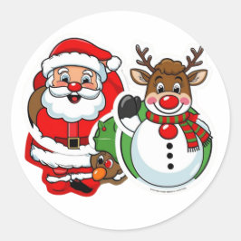 サンタクロースのクリスマス ラウンドシール