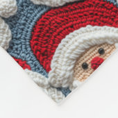 サンタクロースのクロシェ模様 フリースブランケット (角)