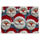 サンタクロースのクロシェ模様 ラージペーパーバッグ (正面)