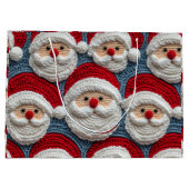 サンタクロースのクロシェ模様 ラージペーパーバッグ (裏面)