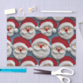 サンタクロースのクロチェットパターン 薄葉紙 (クラフト)