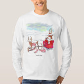 サンタクロースのクーデターの男性の白い長い袖Tシャツ Tシャツ (正面)