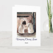 サンタクロースのグリーティングカードを待っている子ども シーズンカード (裏面)