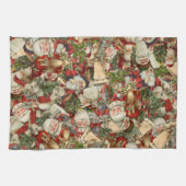 サンタクロースのコラージュ キッチンタオル (横)