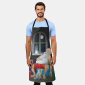 サンタクロースのコーヒータイム エプロン (着用した状態)