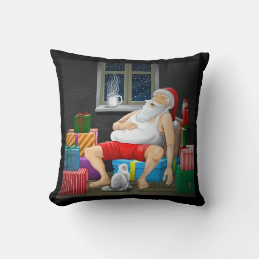 サンタクロースのコーヒータイム クッション (正面)